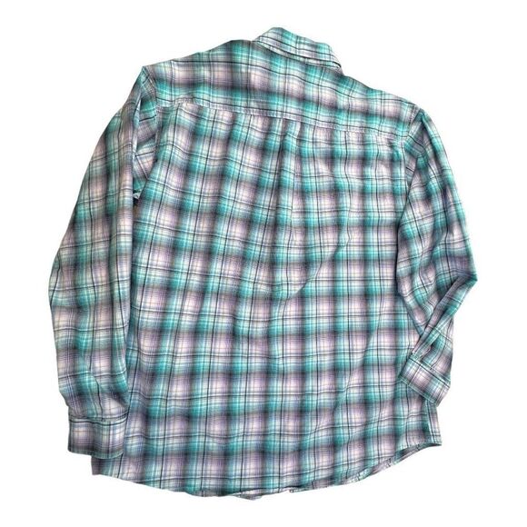 Cinch Men's Plaid Long Sleeve Button Down Western Shirt Turquoise Lilac Size 2XL - Picture 4 of 14